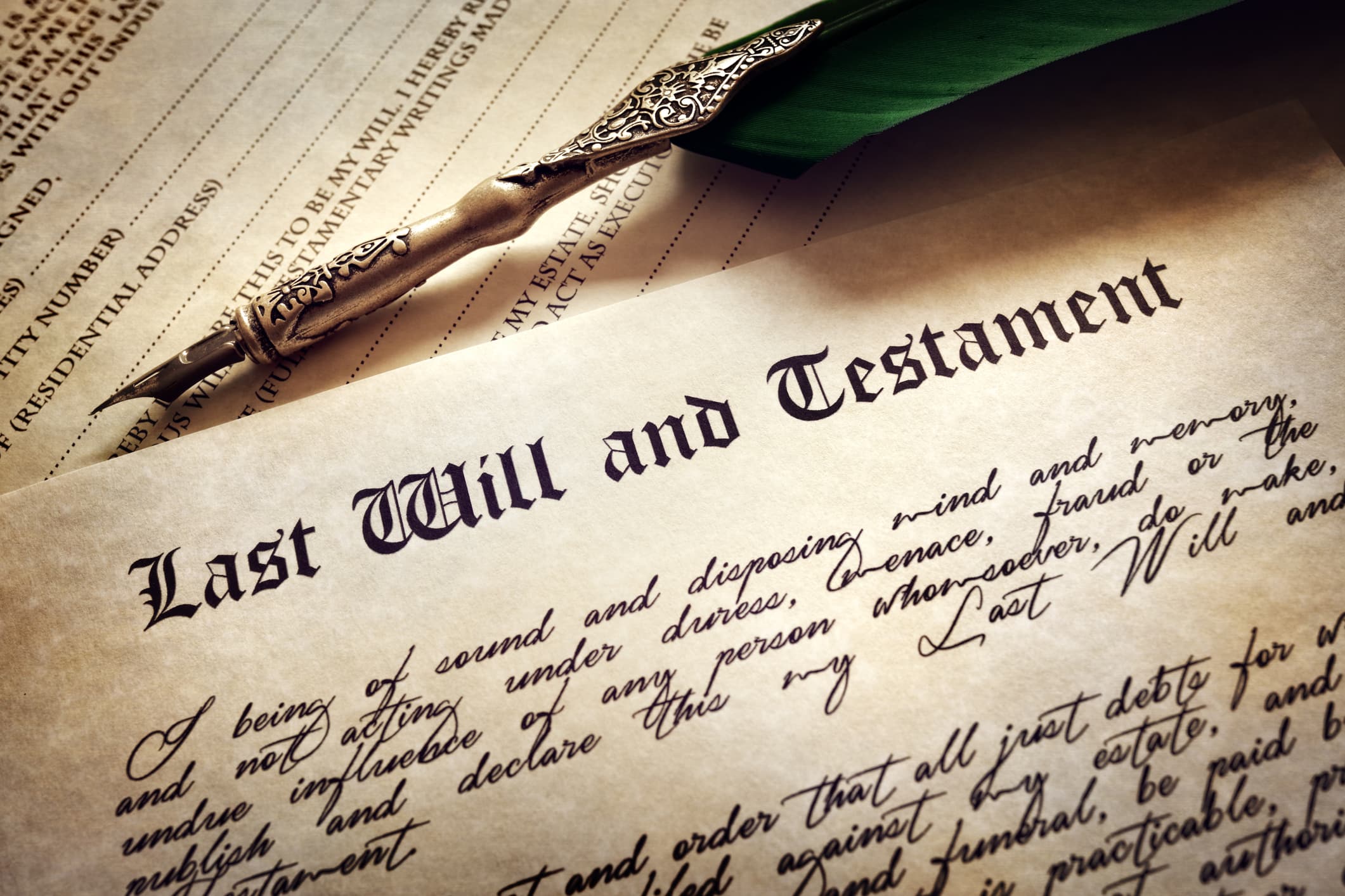 Handgeschriebenes Testament