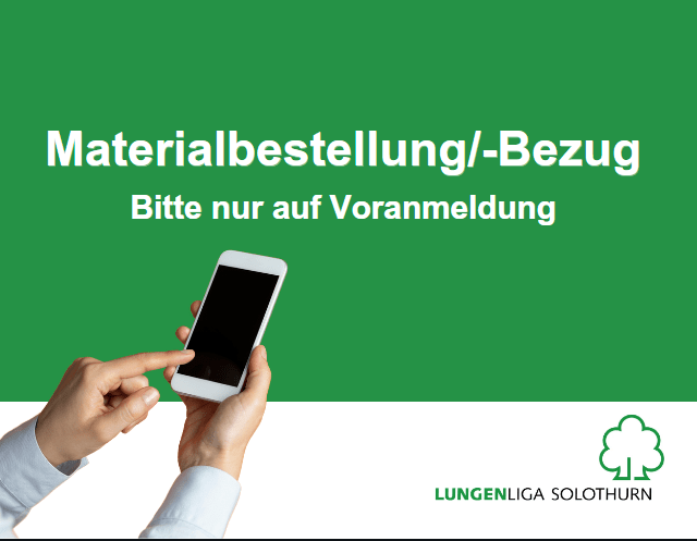 Hinweis auf Voranmeldung bei Materialbestellung/-Bezug