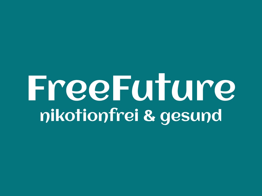 Schriftzug FreeFuture nikotinfrei und gesund